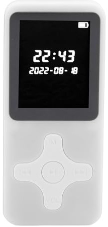 Lecteur MP3 avec Bluetooth 5.0, Lecteur de Musique Portable avec Haut-Parleur HD intégré, Prend en Charge la Radio FM, L'enregistrement Sonore, Le Réveil, Les (White)