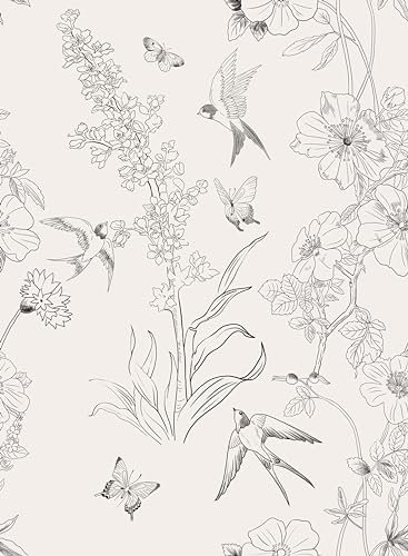 myforHD Papel Pintado Autoadhesivo Flores Papel de Pared Papel Adhesivo para Muebles Removible Impermeable Estilo Retro Vinilo PVC Pegatina Decorativos Pared Salon Papel Pared Dormitorio