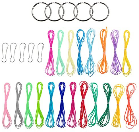 MISUVRSE DIY Schlüsselband aus Kunststoff, zum Basteln, für Armbänder, Lanyards, Schmuckherstellung, für Damen, Kordel, Schnur, für Armbänder, Perlen, Schmuckherstellung, 20 Stück