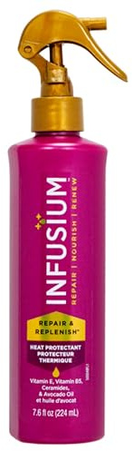 Infusium Repair and Replenish Heat Protector - Nourishing Heat Protection Spray for Hair with Vitamin E and Avocado Oil - Moisture Lock - 7.6 oz