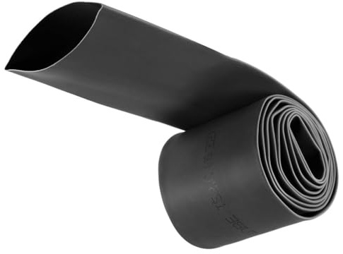 Unifizz Heat Shrink Tubing 35mm Dia 57mm Flat Width 2:1 Ratio Shrinkable Tube Cable Sleeve 1m - Black