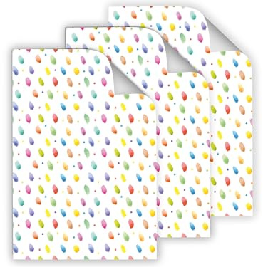 6 Geschenkpapier-Bögen hochwertige reißfeste Geschenkverpackung für Frauen Freundin Mädchen Oma Aquarellstriche für kleine Geschenke für Geburtstag Weihnachten (6 Bögen je A3-Format)