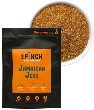 THE PINCH Jamaican Jerk XL Sabor Caribeño Auténtico. Sazonador 100% Natural y Sin Sal, fácil de usar en Pollo, Parrilladas, Camarones y Hamburguesas. Con Habanero. Paquete 400g.