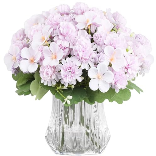 astylishome Kunstblumenstrauß, groß, künstliche Blumen, Chrysanthemen, Kugelblumen, Seide, Hortensien, Brautstrauß für Zuhause, Garten, Party, Büro, Kaffeehaus, Dekorationen 3512