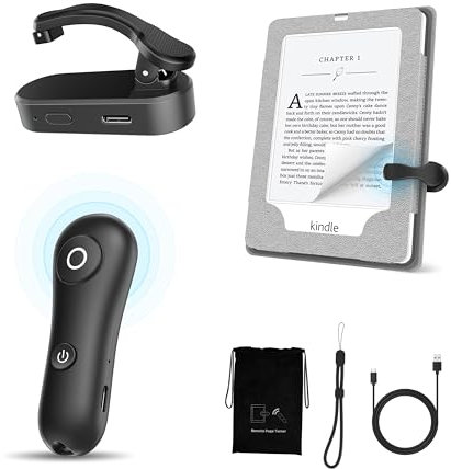 cuarko Télécommande Tourne Page Commande, Ultra-Silencieuse Faible Latence, Compatible avec Lecture Kobo Surface Comics/Romans iPhone Kindle Paperwhite Accessoires, Fonctionne avec Coque Protection