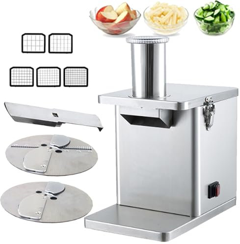 Picadora De Verduras Comercial 3 En 1, Procesador De Alimentos Multifuncional, Cortadora De Patatas EléCtrica, Cortadora De Cebolla AutomáTica, Trituradora, Procesador