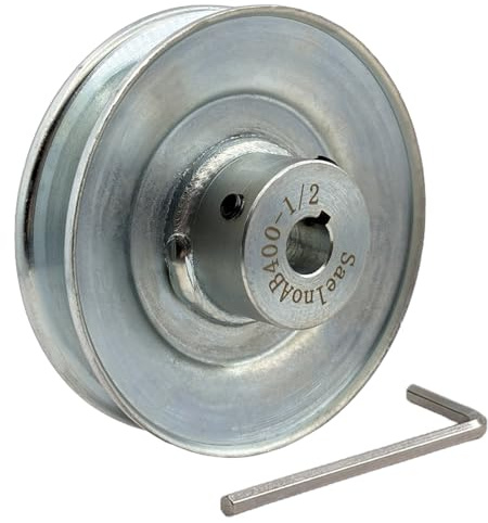Saelno AB400-1/2 Single Groove Web Sheaves, v Belt Pulley 4 OD 1/2 bore,Motor Pulley Carbon Steel for A B 5L 4L V-Belts