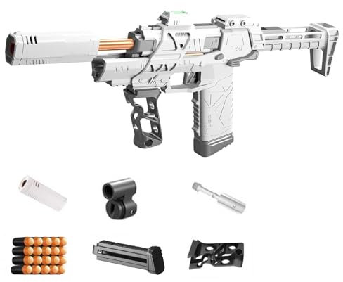 HNSYPX Spielzeugpistole+20 Weiches Geschoss 25m Lange Reichweite,Soft Bullet Guns Toy+Magazine Kontinuierliches Feuern,Spielzeug Waffen Langlebiger Echte Erfahrung Sicher Und GeschüTzt
