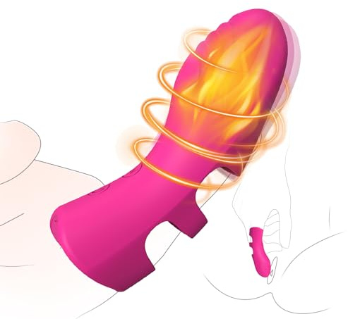 Mini Vibrant Doigts chinois pour Couple, Vibromasseurs Sex Toys pour Stimulateur de Clitoris Femme, Medical Silicone Masseur Point G avec 10 Fonctions de Vibration et de Chauffage (FG-012)
