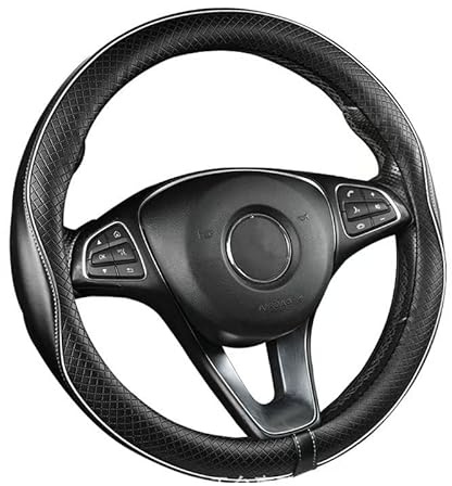 Neustes Auto Lenkradbezug, für Mercedes E-Klasse W213 2016-2023 Mode Anti-Rutsch-Leder Auto Innenraum Anti Rutsch Universal Lenkradabdeckung Lenkradschoner - Schwarz