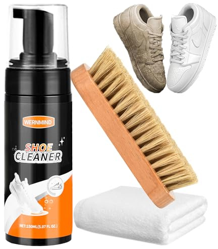 WERNMIND Weißer Schuh Sneaker Reiniger Kit Schaumstoff Stoff Reiniger Tennis Wildleder Reiniger Kit Mesh Stiefel Segeltuch Sportliche Schuh Reinigungs Set