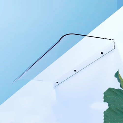 Transparent Patio Awning, Curved Door Canopy, Self-Cleaning UV-Resistant Cover, PC Entrance Protection (40 x 240 cm, Facade) for Outdoor Spaces