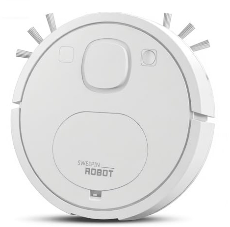 Robot Vacuum Cleaner Cordless USB-C Rechargeable, 55dB Quiet, 50min Runtime, 250g Lightweight for Desk/Carpet/Pet Hair - White -Z2