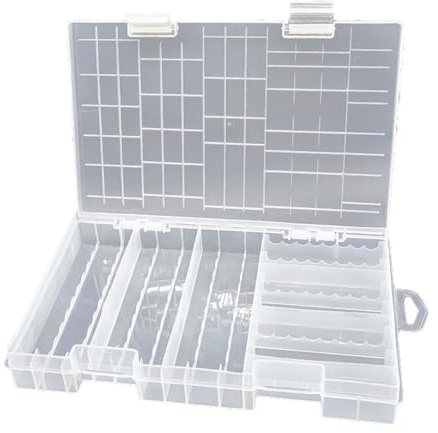 Caja organizadora de pilas con capacidad para varios tamaños, incluyendo pilas AA 3 A 9 V, fácil de transportar