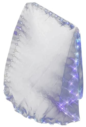 Lawnrden Banderas de Baile, Bandera LED, Banderas de Baile Brillantes de Doble propósito con luz Blanca Transparente, Accesorios de Rendimiento del Escenario, no incluir batería