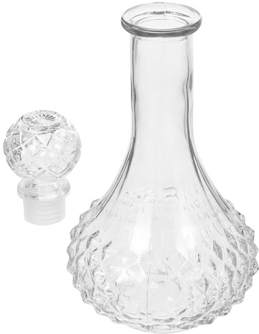 ANDRESLAD Bottiglia di Vetro Trasparente 500Ml per Vino e Whisky Caraffa Decorativa Multifunzionale Bicchiere Spesso per Cocktail e Liquori Adatta per Casa e Hotel