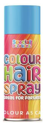 Temporary Colour Hair Spray Wash Out Party Fancy Dress Up Hairspray 200ml Can - Blue with Finger Protector