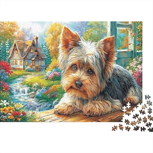 Yorkshire Terrier Jigsaw Puzzles 1000 Piece for Adults, 1000 Piece Whimsical Challenge Toy Educational Game Home Decoration 70x50cm/1000pcs