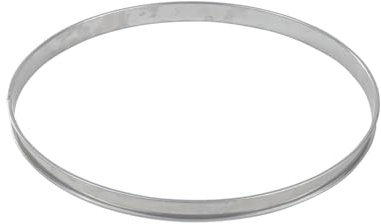 Gobel - Cercle à tarte inox - bord roulé - Ø28 cm h2,7 cm - 4/10ème | Fabriqué en France ; inox 4/10ème, bord roulé sans arêtes vives ; haut de gamme, démoulage facile, qualité pro