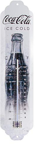 Nostalgic-Art, Thermomètre analogique, Coca Cola – Ice White – Cadeau pour les fans de Coke, en métal, vintage décoration, 6,5 x 28 cm