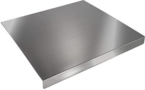 ZeroInox Professionell skärbräda i rostfritt stål (alla storlekar) bänkskiva kök livsmedelsanvändning bakbord för knådning av bröd pizza halkfria stopp - djup 60 (B 120 x D 60 x 3 cm)