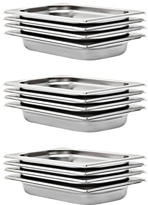 vidaXL Contenitori Gastronorm 12 pz GN 1/4 40 mm in Acciaio Inox