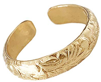 Bague d'orteil | The Coastline | Bague d'orteil réglable en or 14 carats ou argent sterling | Tenue pour vos orteils | Bagues d'orteil pour femme | Bijou de pied de qualité unique (rempli d'or)