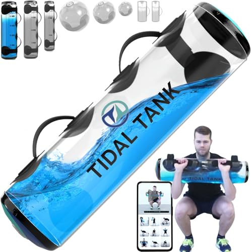 Tidal Tank XL - Bolsa de Agua de Entrenamiento con Peso, Entrenamiento de núcleo y Equilibrio, Equipo de Fitness de Estabilidad, tamaño XL 31,7 kg, Azul