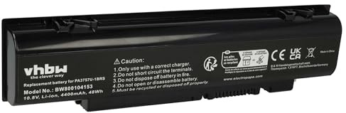 vhbw Akku kompatibel mit Toshiba Dynabook Qosmio F60-10V | F60-10U, F60-10K, F60-10J, F60-10L Notebook (4400 mAh, 10,8 V, Li-Ion)