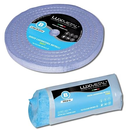 Lux Metal - Kit de pulido Variant 200mm - 350gr - Ideal para pulir Aluminio, hierro, acero inoxidable disco de pulido pasta abrasiva sólida pulir metal (200mm - 350gr Kit 1+1)