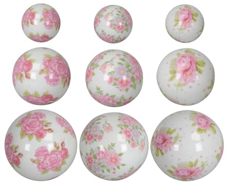 netproshop Rosor och blommor simkulor, flytande dekorativa kulor, porslin, diameter 4–7 cm, färg: fleur, urval: 6 cm