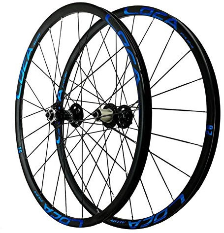 SJHFG Vorderrad,26/27.5'' Laufrad Hinterrad Doppeldecker-Mountainbike-Felge Aluminiumlegierung 24 Löcher Schnelle Veröffentlichung 8/9/10/11/12 Geschwindigkeit (Color : Blue, Size : 27.5INCH)