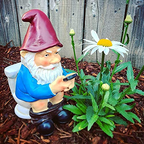 Garden Goblin Funny Garden Gnome Statue, Naughty Garden Gnome Dwarfs Sculpture, Rude Garden Gnomes Man Ornaments, Resin Indoor Outdoor Figurine Art Decorations for Patio, Yard, Lawn(AW-004)