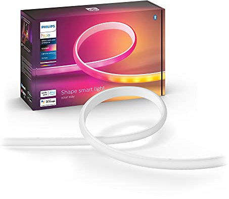Philips Hue Gradient Ambiance Lightstrip (2m/6ft Base Kit with Plug), Flowing Multicolor Effect, Works with Amazon Alexa, Apple Homekit and Google Assistant, Bluetooth Compatible