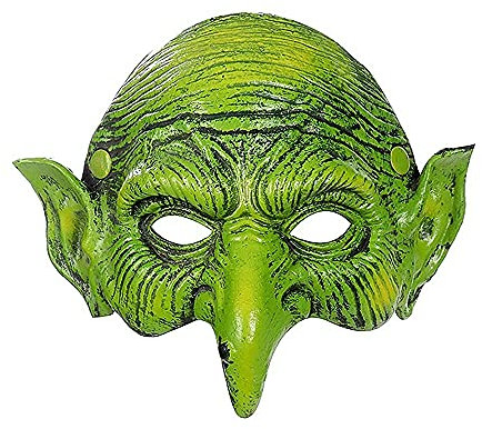 Halloween Grüne Hexe Halbmaske Karneval Osterfest Party Maske Grüne Gruselige Hexe Maske Grüne Kobold Zauberer Maske Halloween Horror Cosplay Party Kostüm Frauen Mädchen Kostüm Themenpartys Requisiten