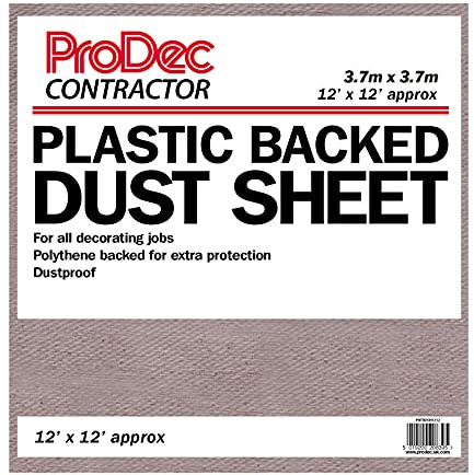 ProDec Contractor Tela antipolvo de contratista de 12 pies x 12 pies para pintar, decorar, cubrir escaleras, pasillos y suelos, absorbe derrames, no se empapa, reutilizable