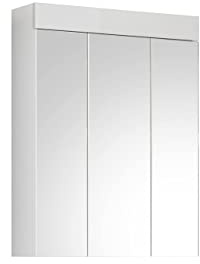 xonox.home - Spiegelschrank Snow 79x60x18 cm in Front weiß Hochglanz Korpus weiß - Badspiegelschrank Badezimmerschrank - modern, praktisch und funktional