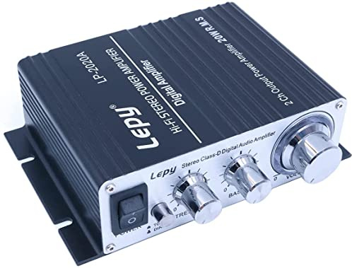 Fasizi Amplificatore digitale Hi-Fi stereo classe D LP-2020A con alimentatore 5A per amplificatore motore auto auto - nero