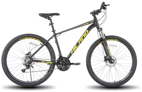 HH HILAND Aluminum Mountain Bike 21 Speeds, Hydraulic Disc-Brakes, Lock-Out Suspension Fork, 27.5 inch Wheel, Bike for Men Mens Mountain Bike Adult Womens Bicycle