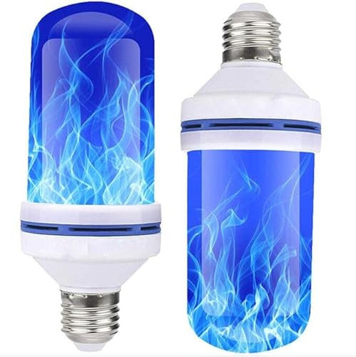 Ecoodisk Blue Flame Bulb, 5W LED Effect Flame Light, 4 modalità Frompiono Flamma Simulazione di Lampadina per Giardino per Feste Interni per Esterni [Classe di energia A],2pcs,B22