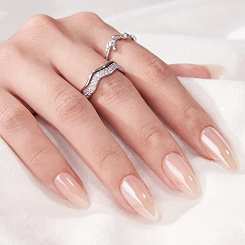 BTArtbox Press On Nails, Glazed Donut, Short Almond, Chrome, 32Ct