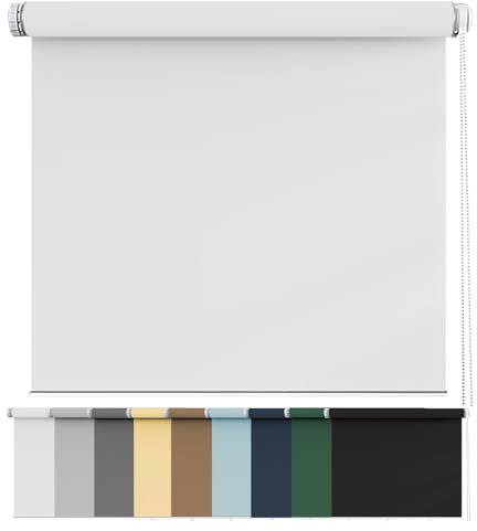 Rollo Thermorollo 120 x 70 cm, Blickdicht Sichtschutz Sonnenschutz, Sonnenschutzrollo, mit Aluminium-Schienen, für Dachfenster, Weiß