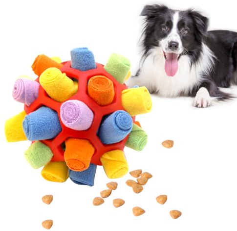 MOKIDO Schnüffelball für Hunde, Schnüffelteppich für Hunde Gegen Geistige Anregung,Intelligenzspielzeug für Hunde,Interaktive Hundespielzeug für Kleine Mittelgroße Hunde Haustier (Rot)