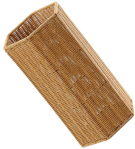 Alipis Artificial Rattan Umbrella Stand Plastic Storage Bucket Entryway Holder