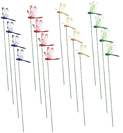 Supvox 16St simulierte Libelle gartendeko Ornamente Türdekoration Anlage kunstpflanze Topfdekoration Libellen-Requisiten Magnet Blumentopf Schmetterlingsgarten schmücken Dekorationen PVC