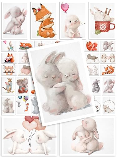 48er Set Postkarten mit Herz: Freundschaft Liebe Grußkarten für Freunde & Freundin zum Geburtstag Kreatives Hochzeitsgeschenk süß niedlich Love Hochzeitsspiel Romantische Karten DIN A6 als Geschenk