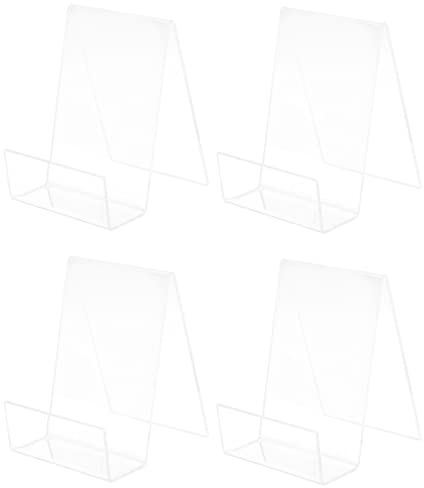 NUOBESTY Transparenter Acryl Bücherständer 4 Stück für Bücher und Karten