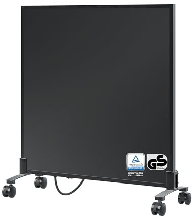 BR Bringer® Infrarotheizung 300 W Schwarz Elektroheizung | Energiesparende Infrarotwärme für Wohnraum, Büro oder Badezimmer - schwarze Elektroheizung, TÜV und GS geprüft