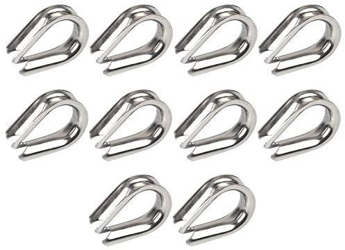 FEEIMOL M10 Fune Metallica Ditale Acciaio Inossidabile Anello di Fissaggio Manicotto Ditali per Fune Metallica per Cavi Sartiame Ditale Verricello Per Serracavi