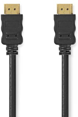 Nedis Câble HDMI haute vitesse avec Ethernet - Connecteur HDMI - 4K @ 60Hz - ARC - 18 Gbps - 10 m - Rond - PVC - Noir - Étiquette
